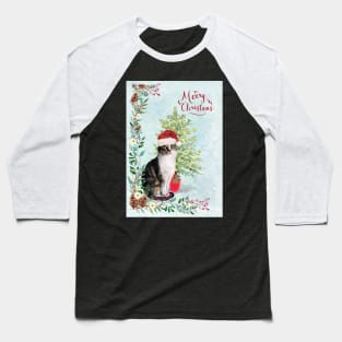 Merry Christmas Pussy Cat Baseball T-Shirt